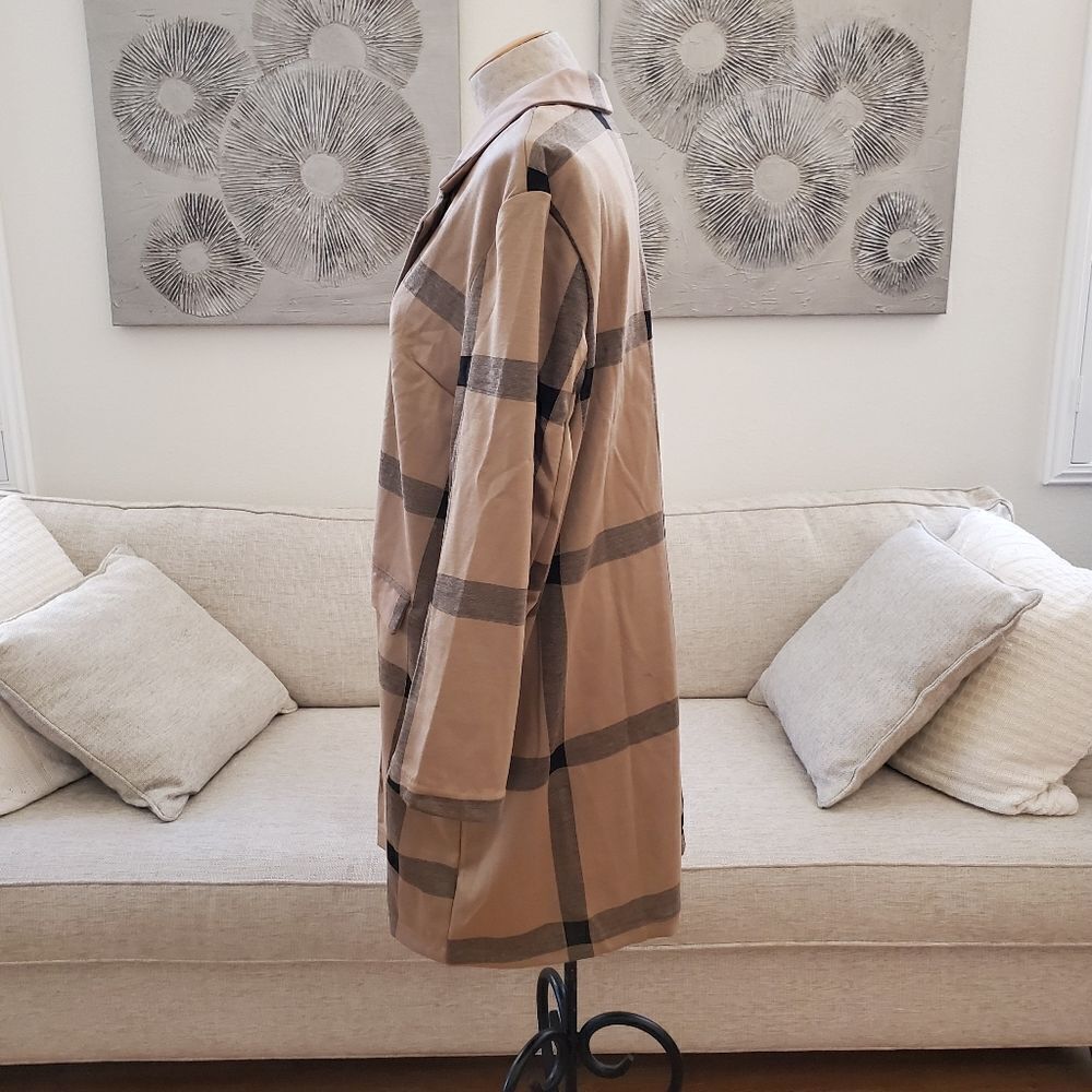 NEW! Sanctuary "Catalina" Patterned Coat - size 1X in Camel Plaid - Picture 9 of 14